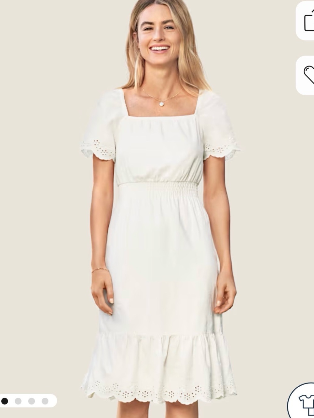 Womens Mommy And Me Eyelet Linen-Blend
Tiered Dress - White